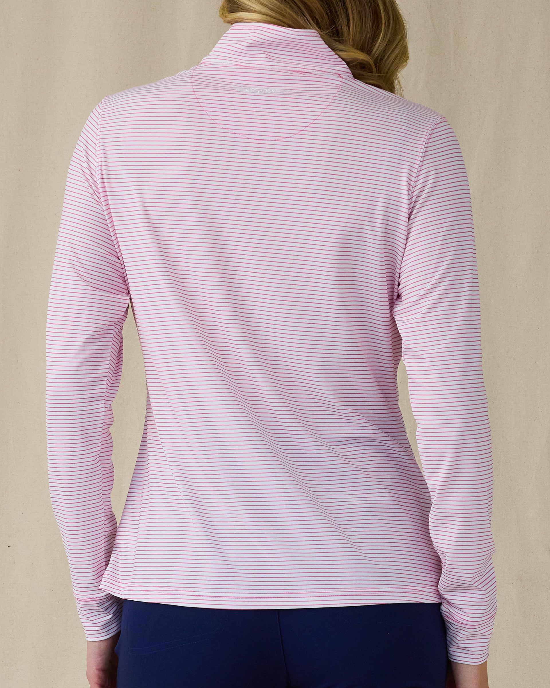 Kiri Striped Quarter Zip - Dragonfruit
