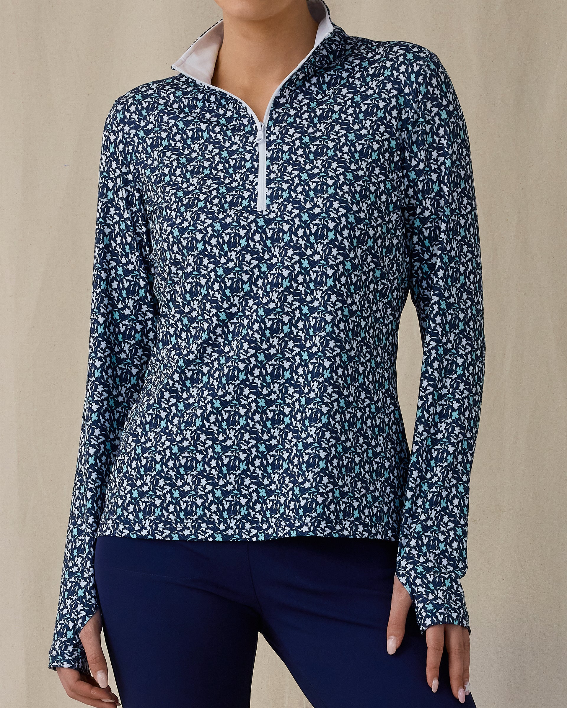 Flores Quarter Zip - New Indigo

