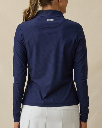 Mylite Quarter Zip in New Indigo, back view