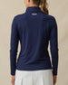 Skyler Quarter Zip in New Indigo, back view
