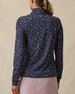 Back view of the Erika Quarter Zip in New Indigo featuring an allover floral vine print
