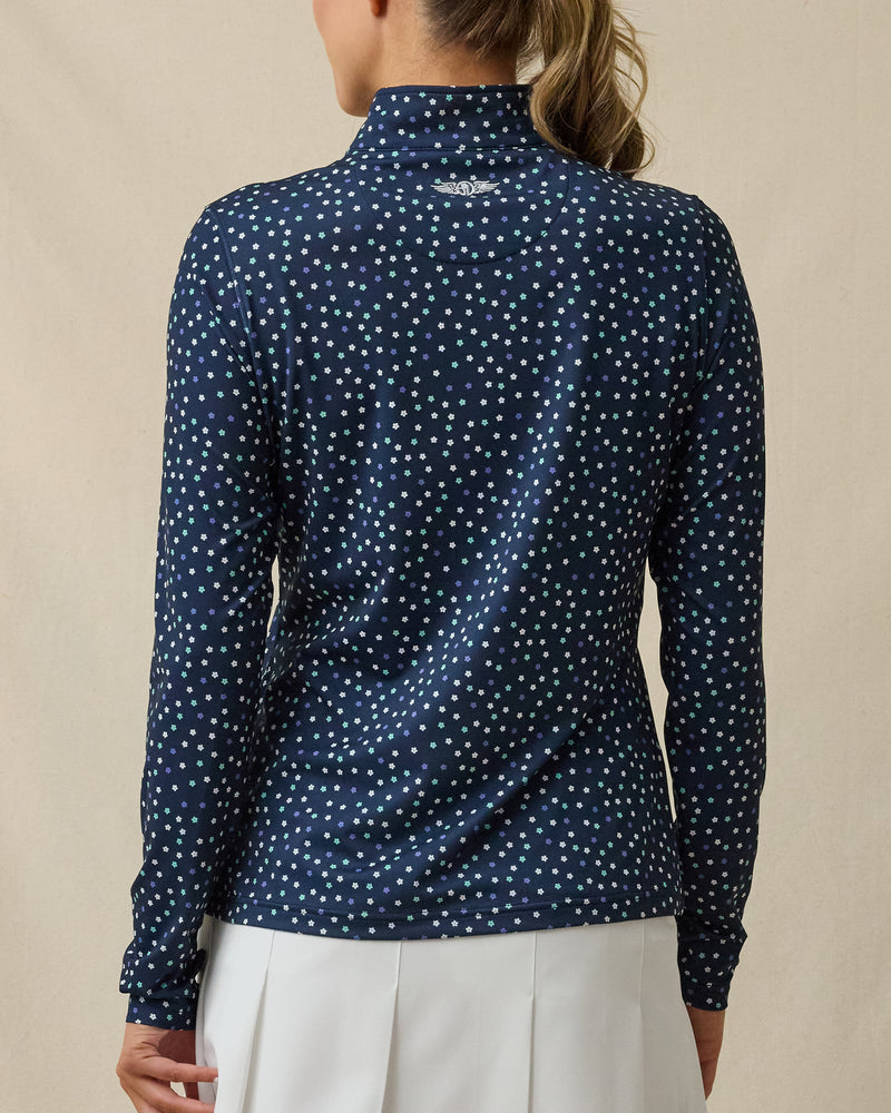 Sprinkles Quarter Zip in New Indigo, back view