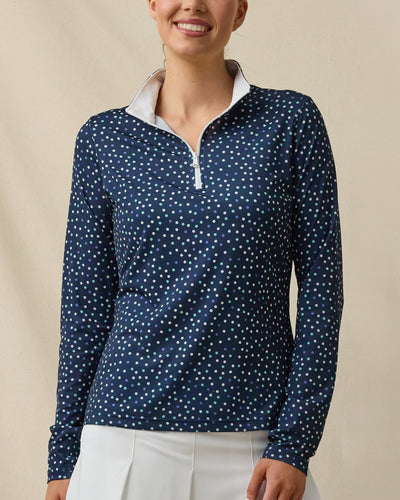 Sprinkles Quarter Zip in New Indigo, front model view
