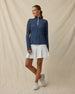 Sprinkles Quarter Zip in New Indigo, full outfit model view, quarter zip closed