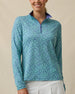 Huli Quarter Zip in Tidal Blue, front model view