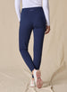 Women's Topia Jogger in New Indigo, back model view featuring a navy smooth-knit jogger with wide elasticated waistband and tonal Straight Down logo embroidery