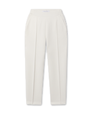 Straight Down Chelsea Pant in Coconut featuring front pintuck seams and side pockets