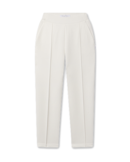 Straight Down Chelsea Pant in Coconut featuring front pintuck seams and side pockets