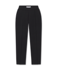 Black tailored trousers with a high waist and front crease, shown flat against a white background.
