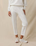 Women’s Chelsea Pant in Coconut featuring a high-rise waistband, front pleats, and a cropped straight-leg silhouette.