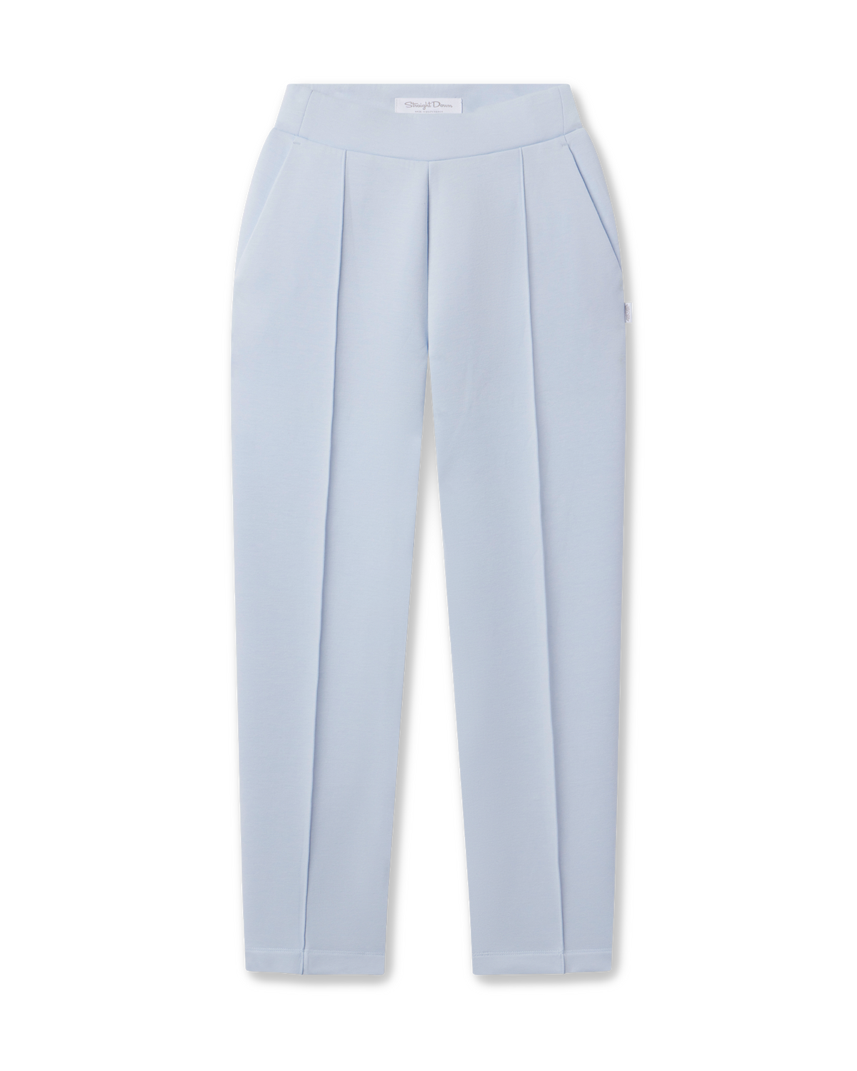 Women’s Chelsea Pant in Lake featuring a high-rise waistband, front pleats, and a cropped straight-leg silhouette.