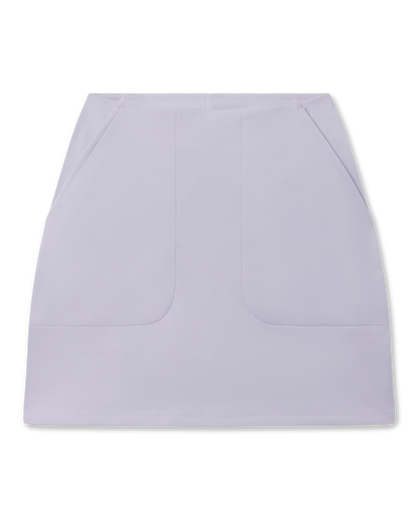 Evie Skort in Cosmic Blue with a clean A-line silhouette and front patch pockets