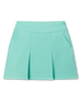 Korra Skort in Cascade Green with pleated front and side pockets, front view