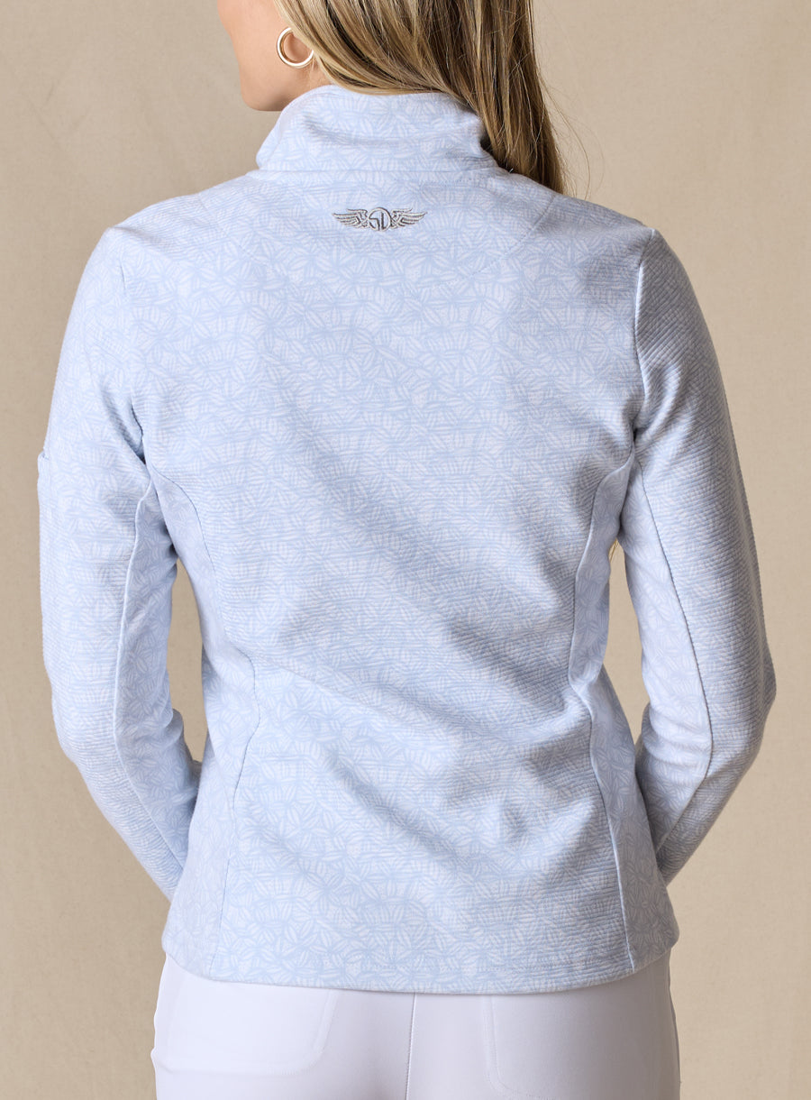 Swing Jacket - Leaves-Powder Blue
