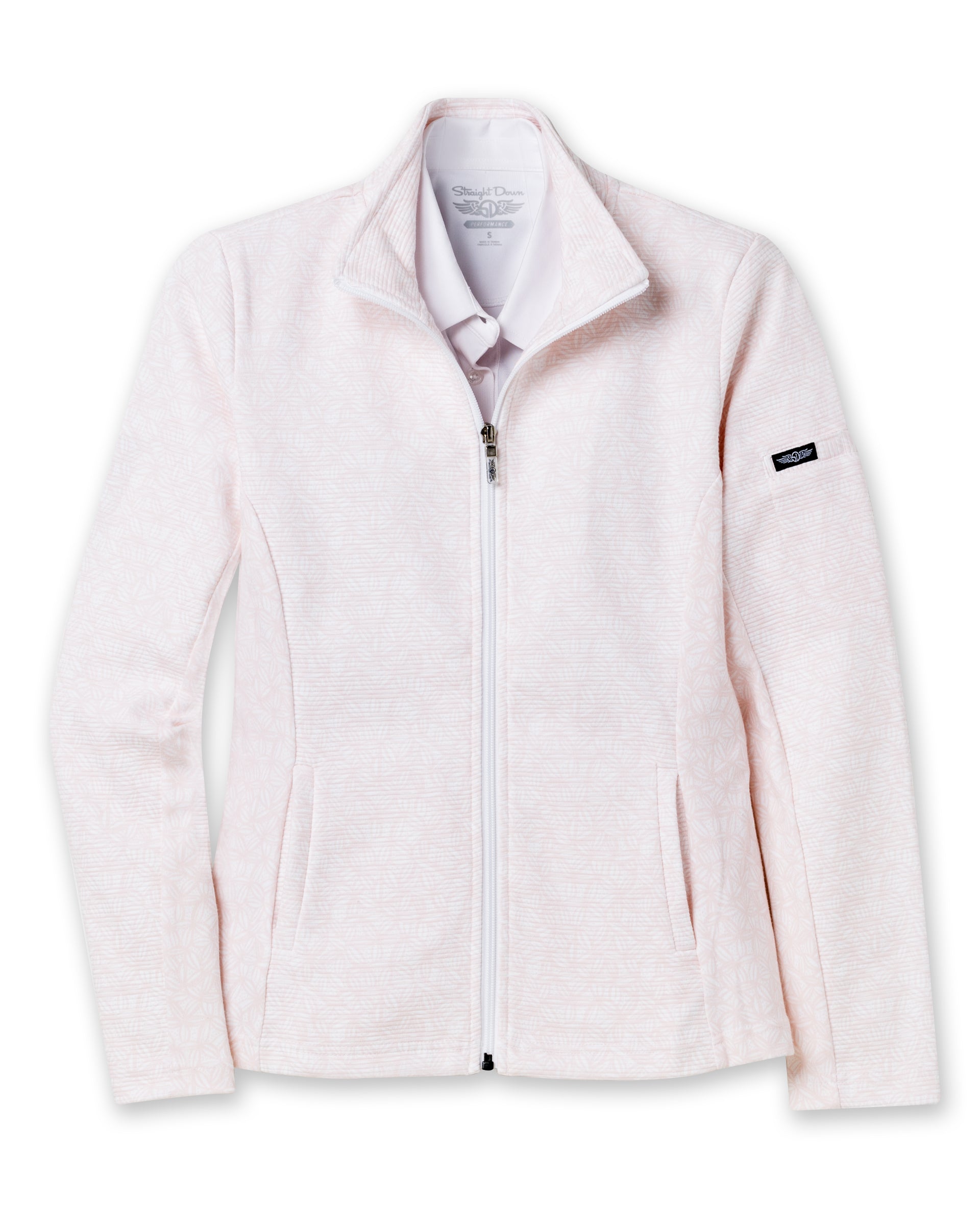 Swing Jacket - Leaves-Soft Pink

