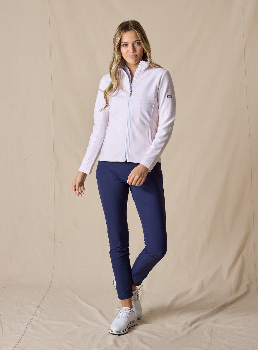 Swing Jacket - Leaves-Soft Pink
