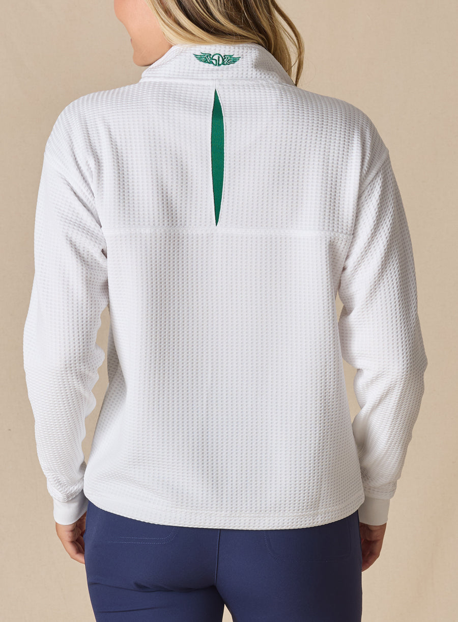 Opal Half Zip - White Verde
