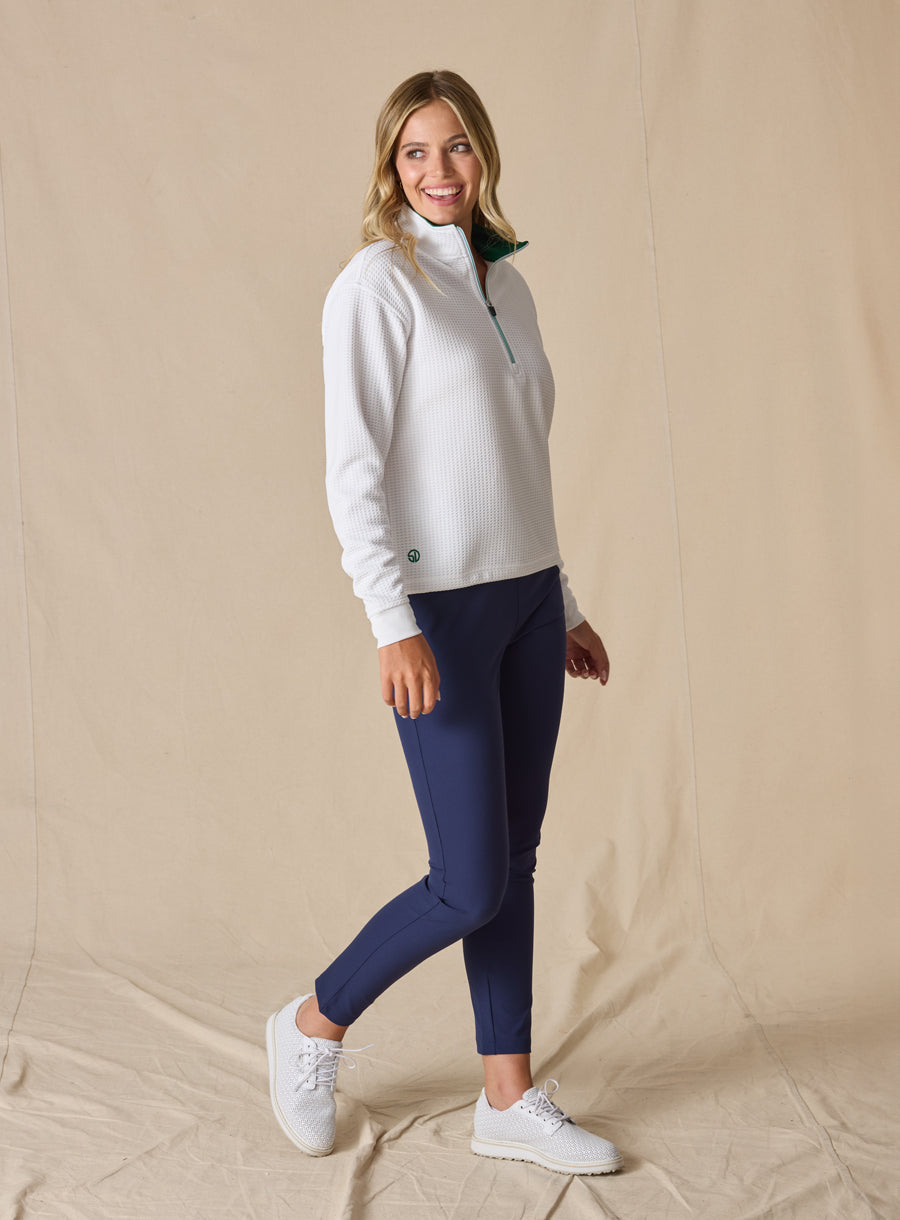 Opal Half Zip - White Verde
