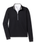 Opal Half Zip in Black with textured waffle-knit fabric and quarter-zip collar