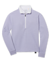 Straight Down Opal Half Zip in Cosmic Blue featuring textured waffle knit fabric, a contrast half-zip mock neck, and adjustable drawcord hem