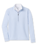 Opal Half Zip in Powder blue with textured waffle-knit fabric and quarter-zip collar