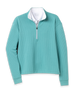 Opal Half Zip in Sea Green with textured waffle-knit fabric and quarter-zip collar