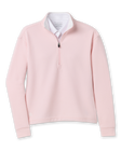 Opal Half Zip in Soft Pink with textured waffle-knit fabric and quarter-zip collar