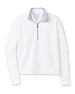 Opal Half Zip in White with textured waffle-knit fabric and quarter-zip collar
