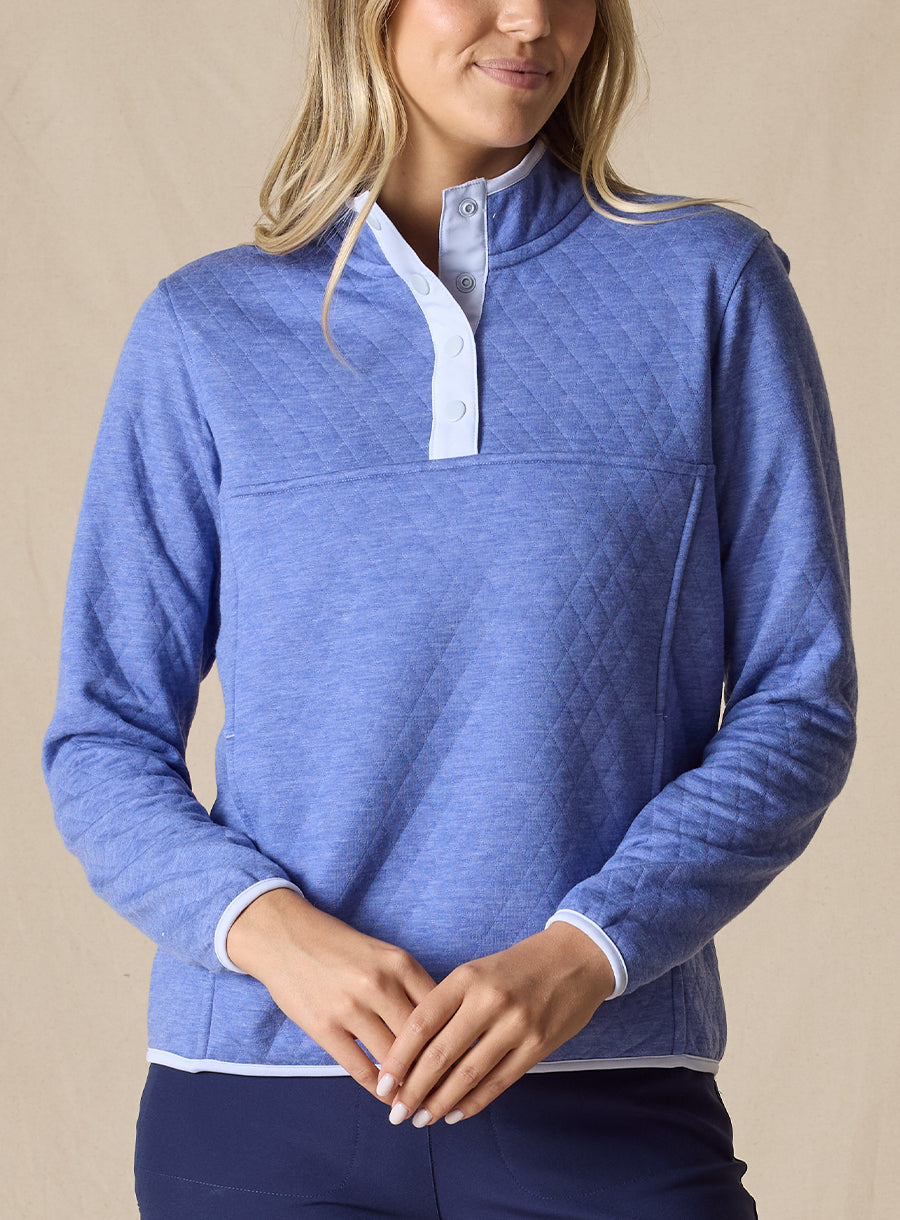 Presley Quarter Snap Pullover - Blueberry

