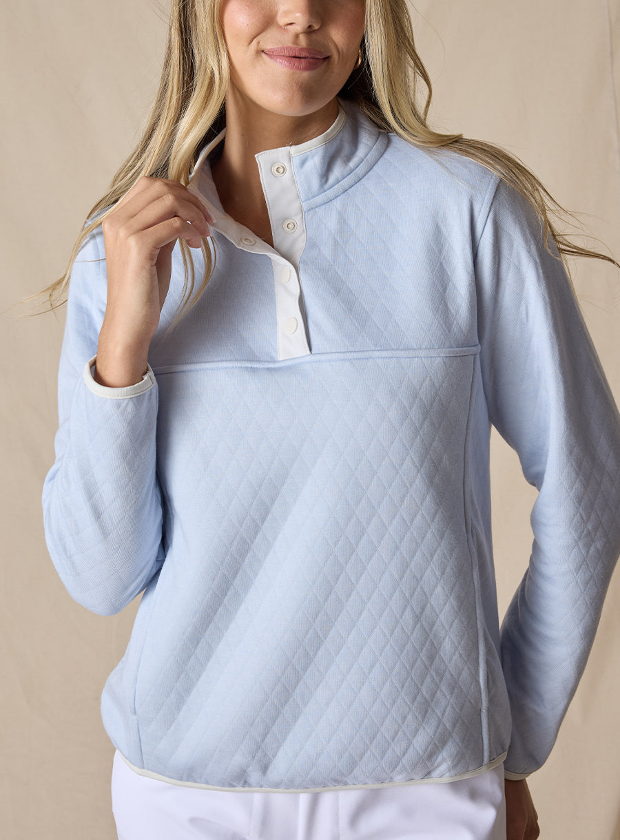 Presley Quarter Snap Pullover - Lake
