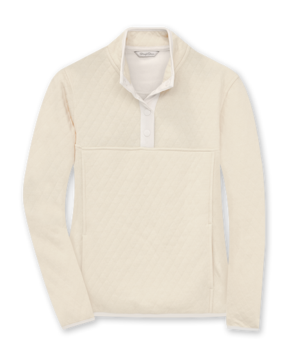 Presley Quarter Snap Pullover in Cream, front product view