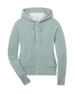 Eliza Hoodie in Herb featuring textured waffle knit, a full-zip front, drawcord hood, front pockets, ribbed hem, and thumbhole cuffs.
