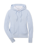Eliza Hoodie in Lake with textured waffle knit, front view