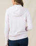Back view of the Straight Down Eliza Hoodie in Pale Pink featuring a textured waffle knit fabric
