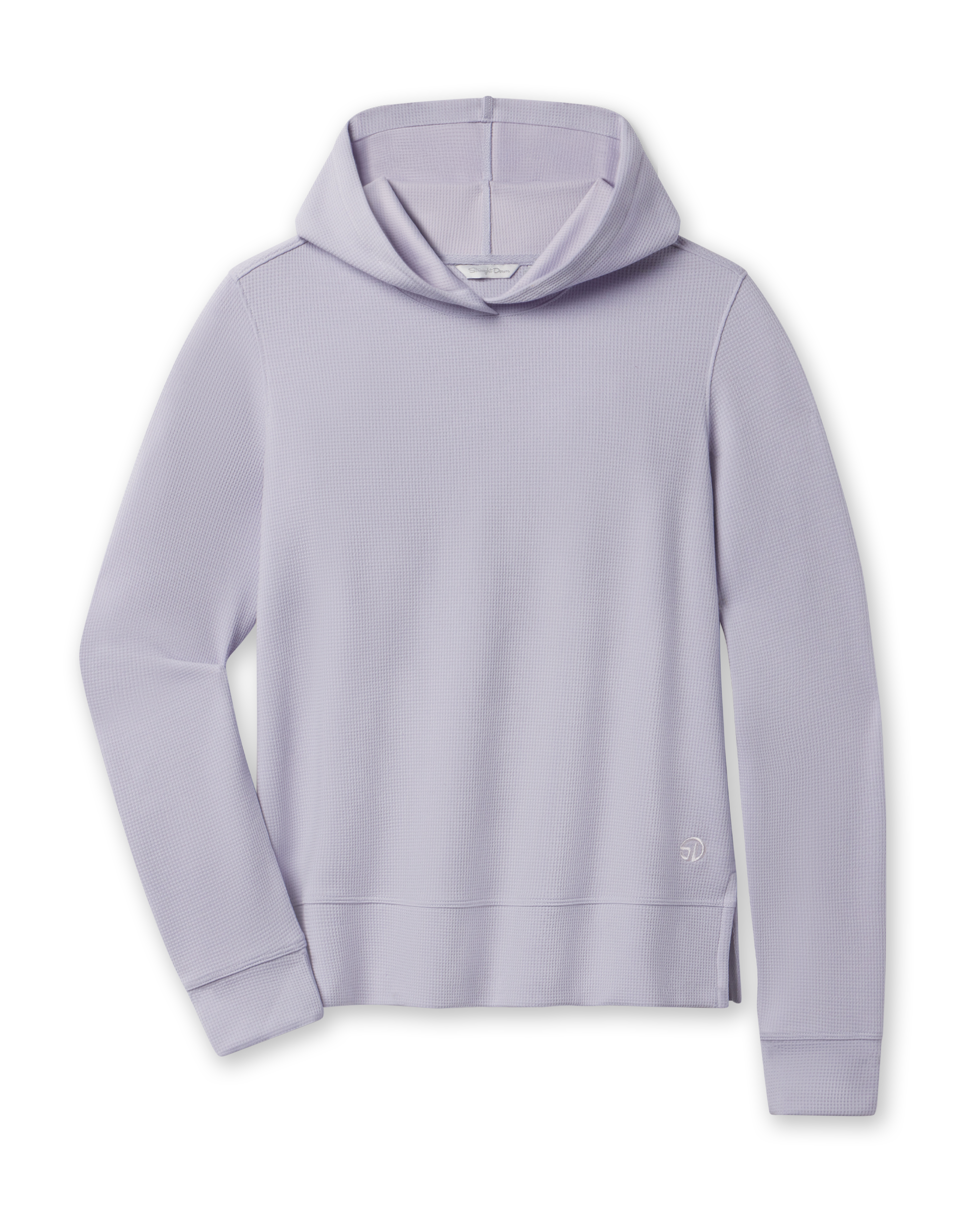 Straight Down Daria Hoodie in Cosmic Blue featuring lightweight waffle-knit fabric