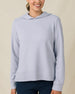 Woman wearing the Straight Down Daria Hoodie in Cosmic Blue, front view