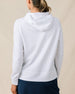 Daria Hoodie in White with textured waffle knit fabric, back model view