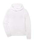 Daria Hoodie in White with textured waffle knit fabric, front view