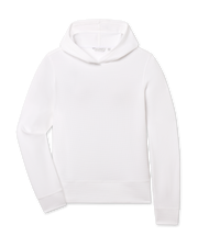 Daria Hoodie in White with textured waffle knit fabric, front view