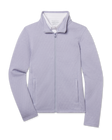 Women's Marlow Jacket in Cosmic Blue featuring quilted fabric, a full-zip front, and zippered hand pockets