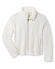 Kemble Fleece Jacket in Coconut featuring plush high-pile fleece, full-zip front, and side pockets