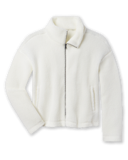 Kemble Fleece Jacket in Coconut featuring plush high-pile fleece, full-zip front, and side pockets