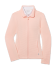 New Swing Jacket in Melba featuring a full-zip front, stand collar, textured ribbed fabric, and front pockets.