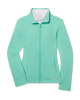 New Swing Jacket in Cascade green with textured ottoman knit fabric, front view