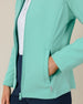 New Swing Jacket in Cascade green with textured ottoman knit fabric, pocket detail view