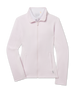 Straight Down New Swing Jacket in Pale Pink featuring a full-zip front, ribbed texture, and side pockets
