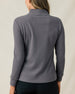 Back view of the Hills Quarter Zip in Nightshade, highlighting the waffle knit texture, raised collar, and relaxed fit.