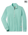 Women’s Hills Quarter Zip pullover in Cascade with waffle texture and silver half-zip detail