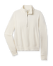 Women's Collette Quarter Zip in Coconut featuring soft terry cloth fabric, front flay lay view