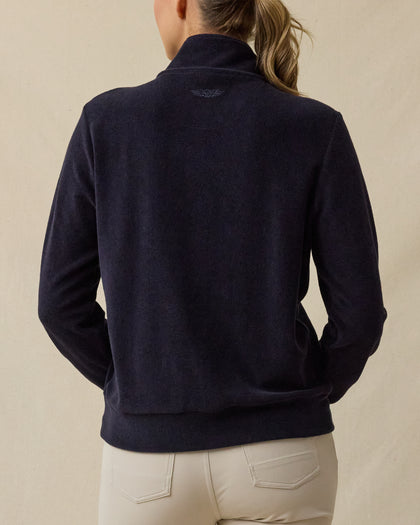 Collette Quarter Zip in New Indigo, back view